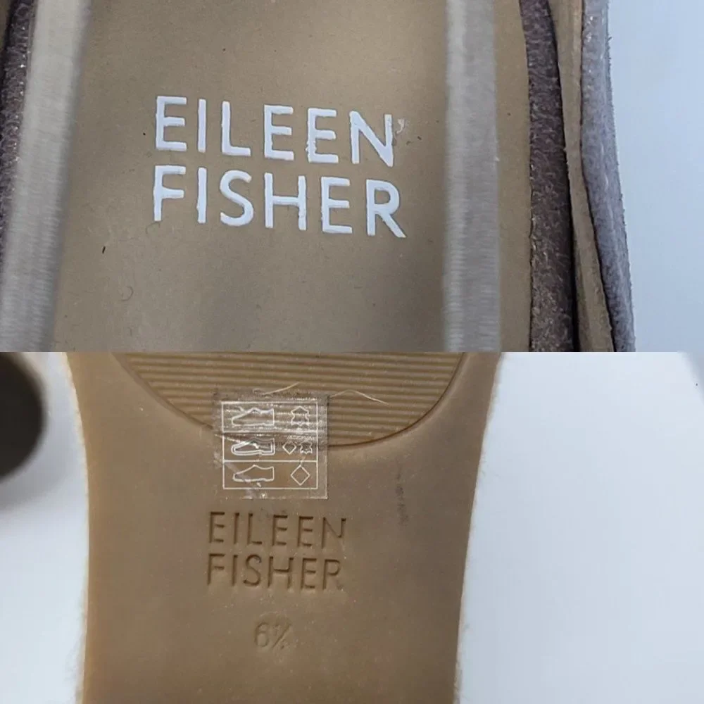 Eileen Fisher Shoes Mews Leather Slip-On Espadrilles Peep Toe Metallic Gold‎ 6.5
